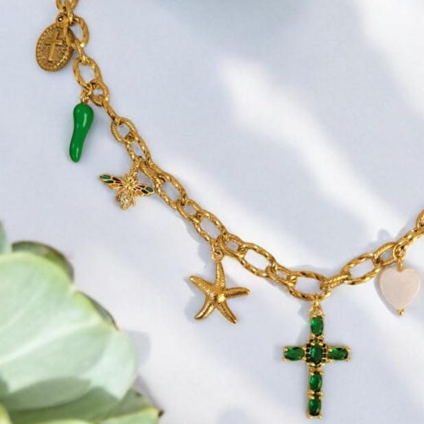 COLLIER CHARMS GREEN