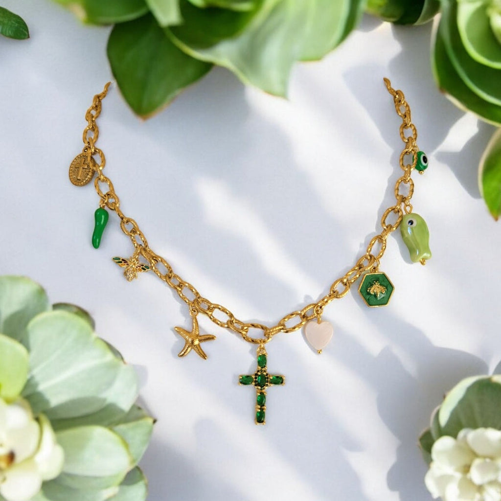 COLLIER CHARMS GREEN
